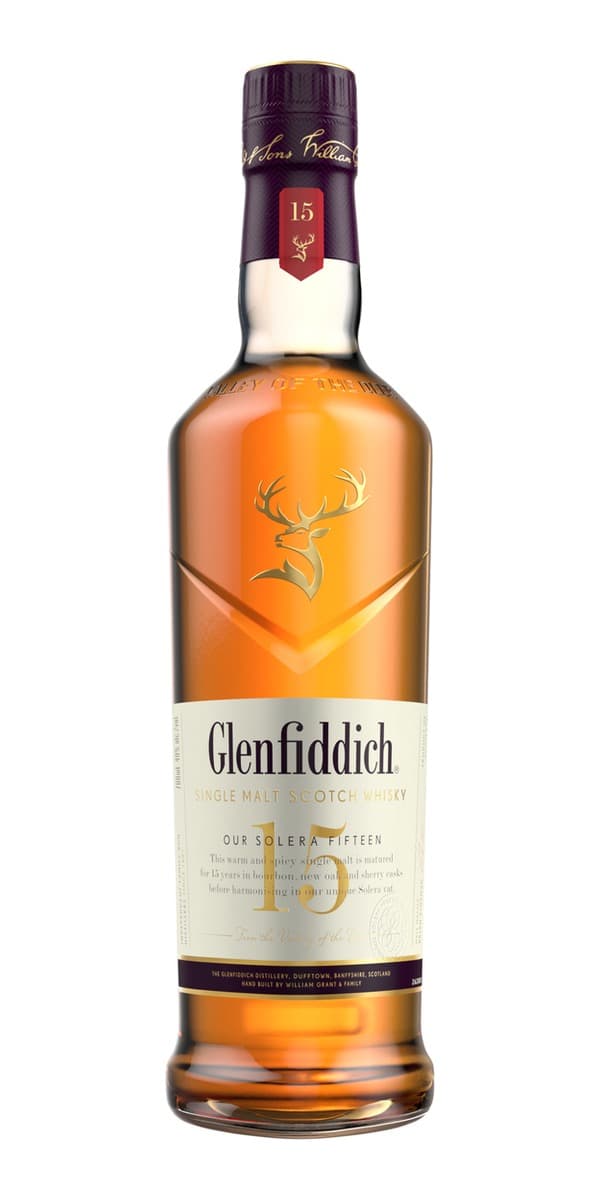 Garrafa de Glenfiddich 15 anos Solera
